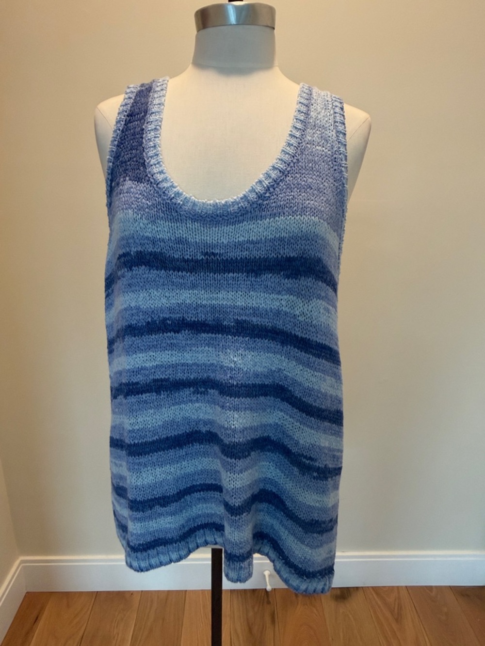 Zara Blue Striped Knit Tank Tunic